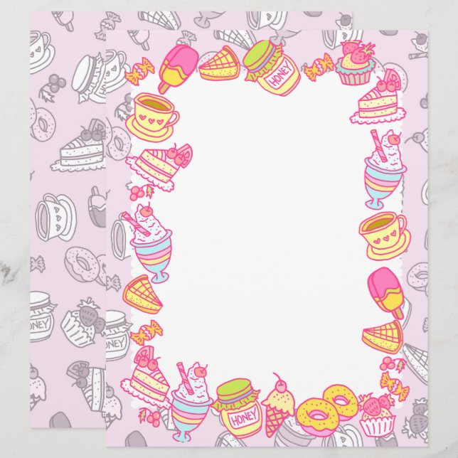 Süßgebäck und Getränke Rosa (Vorne/Hinten)