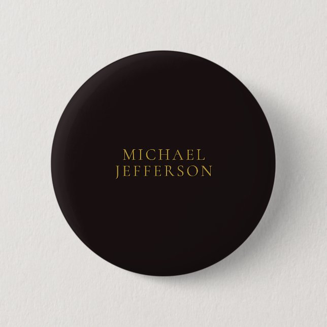 Süßholz Schwarz Gold Minimalistisch Schlicht Moder Button (Vorderseite)