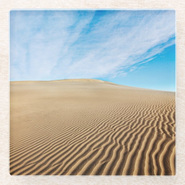 Süßhülsenbaum-Ebene-Sanddünen Glasuntersetzer (Vorderseite)