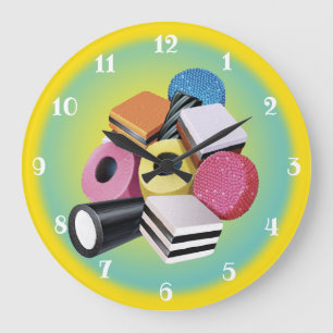 Süßigkeit Allsorts. Große Wanduhr