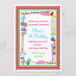 Süßigkeit besprühen Geburtstags-Einladungen Einladung