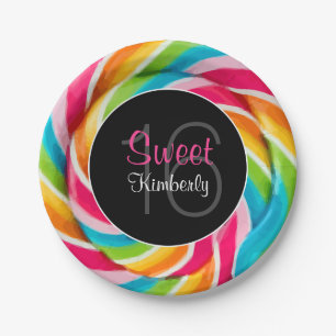 Süßigkeit farbiges 16. pappteller