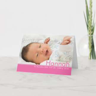 Süßigkeit färbt rosa Geburtskarte - Ankündigung