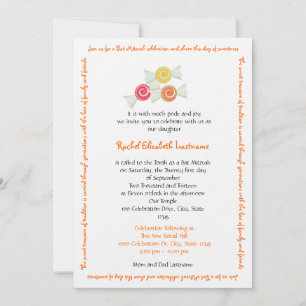 Süßigkeit hütet Schläger Mitzvah Einladung