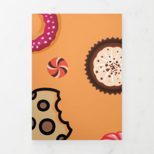 SÜSSIGKEITEN 6 DREIFACH GEFALTETE URLAUBSKARTE