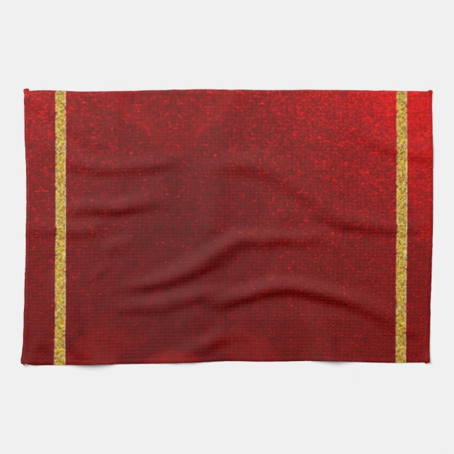 Süßigkeiten Äpfel Rot Gold  Geschirrtuch (Horizontal)