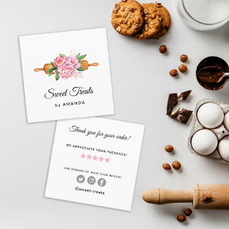 Süßigkeiten Bäckerei Danke Quadratische Visitenkarte