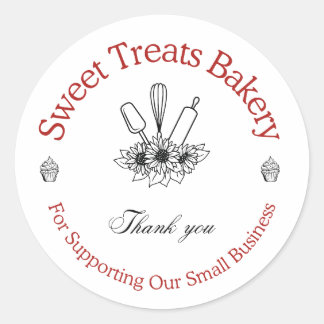 Süßigkeiten Bäckerei Danke Sticker