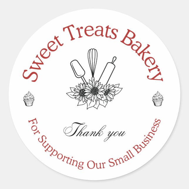 Süßigkeiten Bäckerei Danke Sticker (Vorderseite)