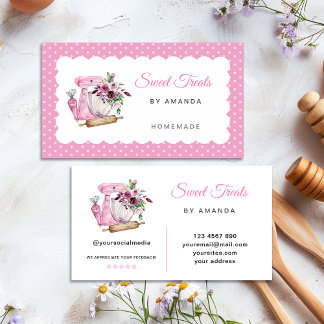 Süßigkeiten Bäckerei Pink Visitenkarte