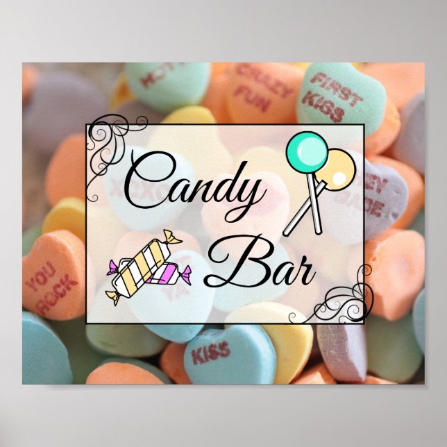 Süßigkeiten-Bar-Hochzeit oder Baby-Shower-Schild P Poster (Vorne)