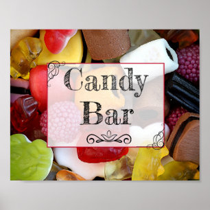 Süßigkeiten-Bar-Hochzeit oder Baby Shower-Schild P Poster