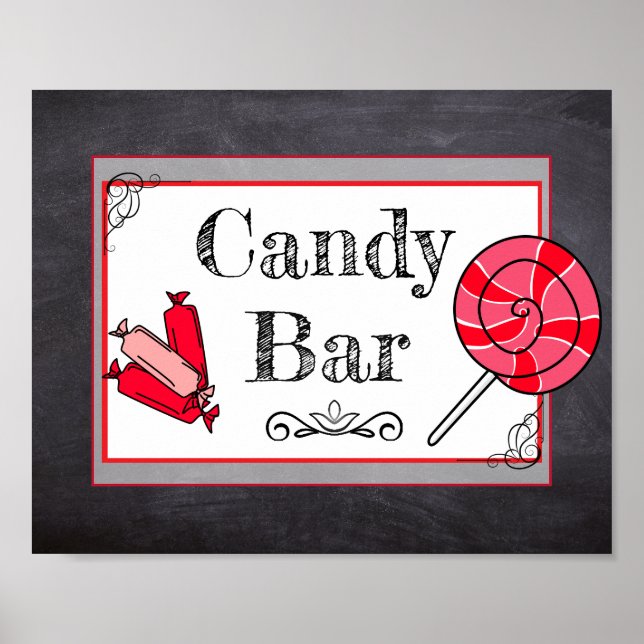 Süßigkeiten-Bar-Hochzeit oder Baby Shower-Schild P Poster (Vorne)