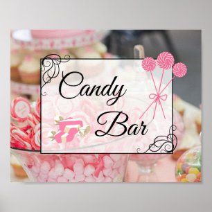 Süßigkeiten-Bar-Hochzeit oder Baby-Shower-Schild P Poster