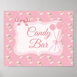 Süßigkeiten-Bar-Schild Rosa Vintage-Lutscher-Plaka Poster