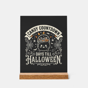 Süßigkeiten Countdown Halloween Vektordesign Acrylschild