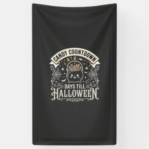 Süßigkeiten Countdown Halloween Vektordesign Banner