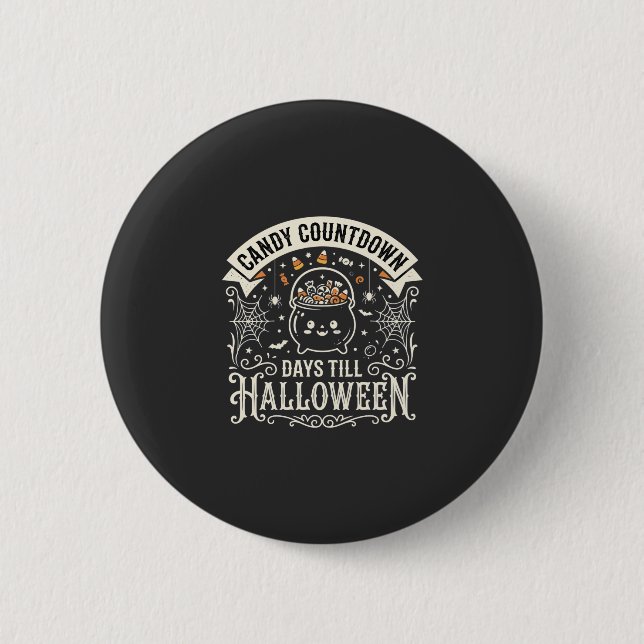 Süßigkeiten Countdown Halloween Vektordesign Button (Vorderseite)
