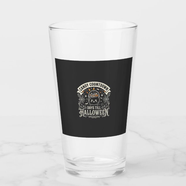 Süßigkeiten Countdown Halloween Vektordesign Glas (Vorderseite)