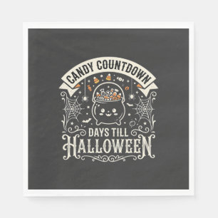 Süßigkeiten Countdown Halloween Vektordesign Serviette