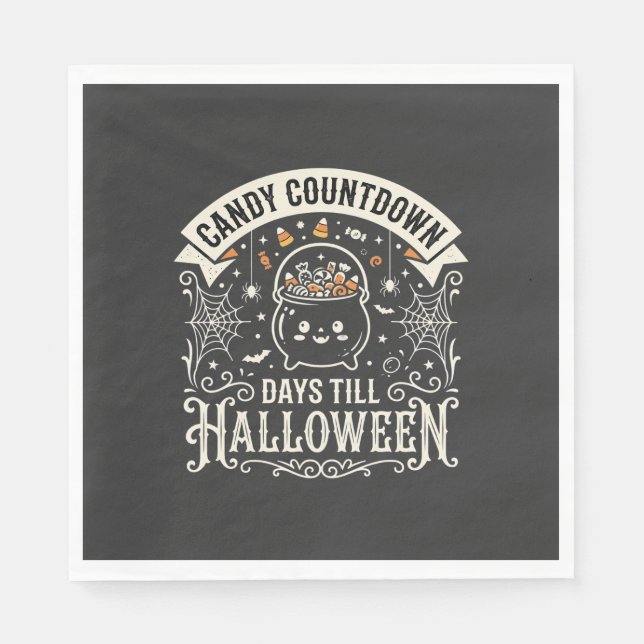 Süßigkeiten Countdown Halloween Vektordesign Serviette (Vorderseite)