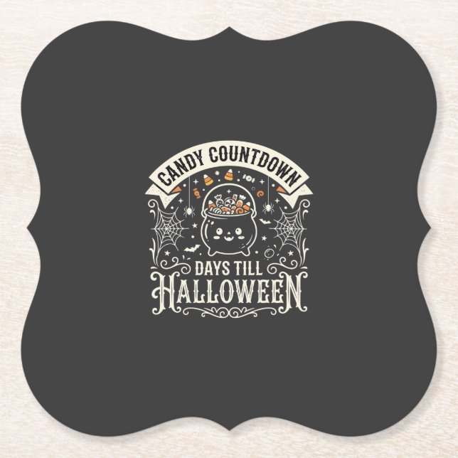 Süßigkeiten Countdown Halloween Vektordesign Untersetzer (Vorderseite)
