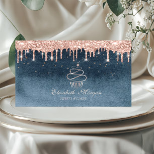 Süßigkeiten Cupcake Rose Gold Tropfen Diamanten Bl Visitenkarte