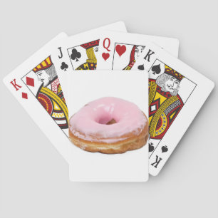 Süßigkeiten Dessert Essen Rosa Glasierter Donut Spielkarten