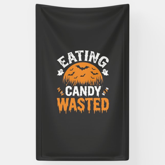 Süßigkeiten essen verschwendetes Halloween-Design_ Banner (Vertikal)
