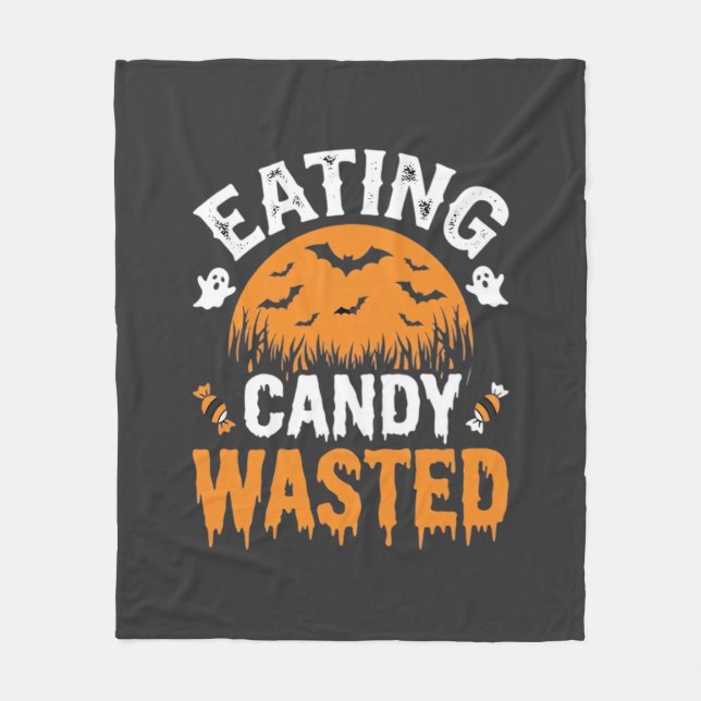 Süßigkeiten Essen Verschwendetes Halloween-Design_ Fleecedecke (Vorderseite)