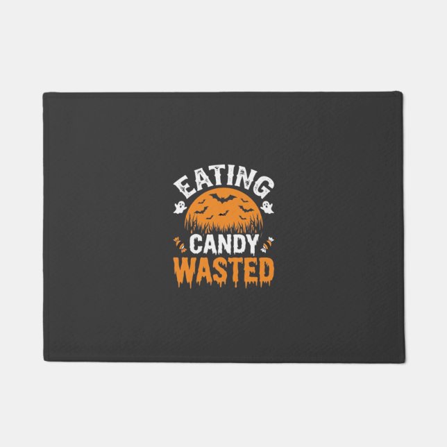 Süßigkeiten Essen Verschwendetes Halloween-Design_ Fußmatte (Vorderseite)