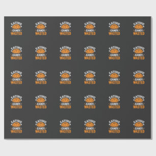 Süßigkeiten Essen Verschwendetes Halloween-Design_ Geschenkpapier