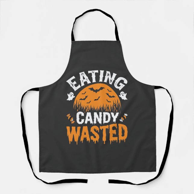 Süßigkeiten Essen Verschwendetes Halloween-Design_ Schürze (Vorderseite)