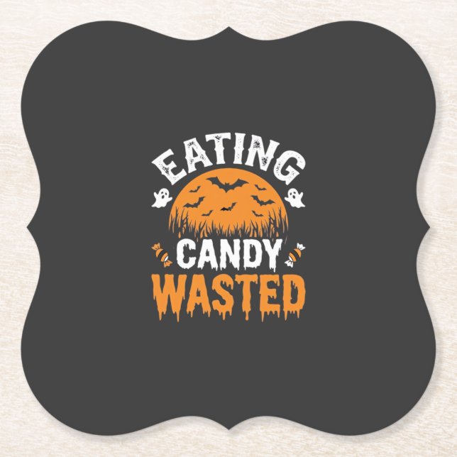 Süßigkeiten Essen Verschwendetes Halloween Design_ Untersetzer (Vorderseite)
