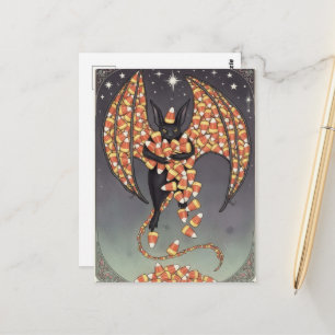 Süßigkeiten-Fledermaus Halloween Postkarte