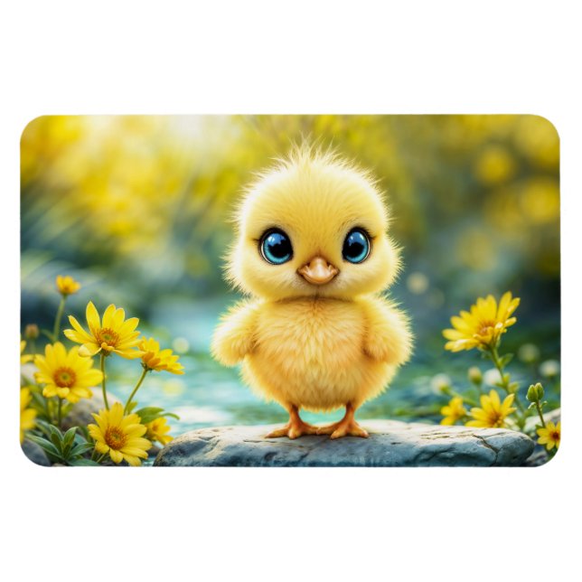 Süßigkeiten für Vögel Frühjahrswiese Gelbe Blumen Magnet (Horizontal)