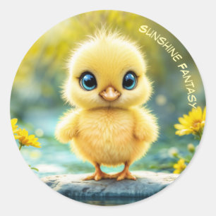 Süßigkeiten für Vögel Frühjahrswiese Gelbe Blumen Runder Aufkleber