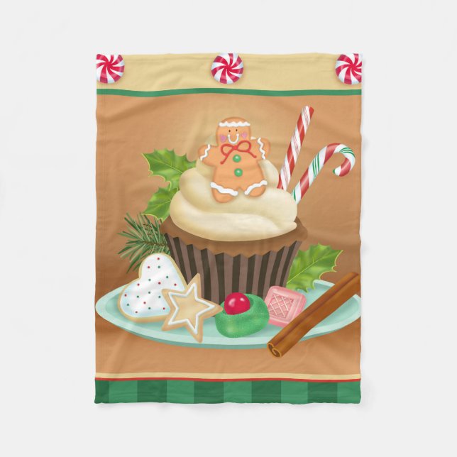 Süßigkeiten für Weihnachtsdecke Fleecedecke (Vorderseite)