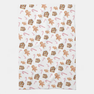 Süßigkeiten Gingerbrot und Kerzenschein Geschirrtuch