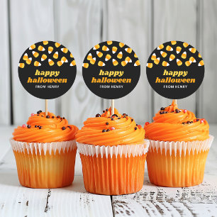 Süßigkeiten-Halloween-Partygeschenk mit Mais Runder Aufkleber