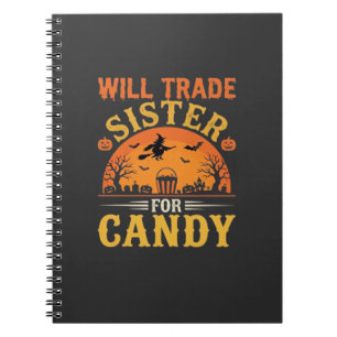 Süßigkeiten Halloween Schwester Handel Design_1 Notizblock