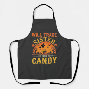 Süßigkeiten Halloween Schwester Handel Design_1 Schürze