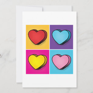 Süßigkeiten-Herzen Pop-Art Valentinstag Feiertagskarte