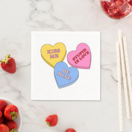 Süßigkeiten-Herzen Valentinstag  Serviette