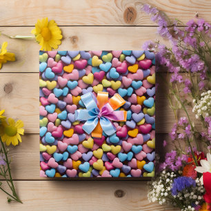 Süßigkeiten-Herzen zum Valentinstag Geschenkpapier