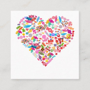 Süßigkeiten-Herzform-Design Valentinstag Geschenke Quadratische Visitenkarte
