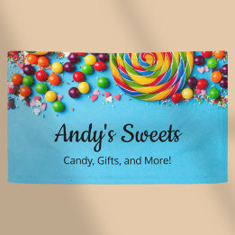 Süßigkeiten im Candy Shop für Spaß und Farben Banner