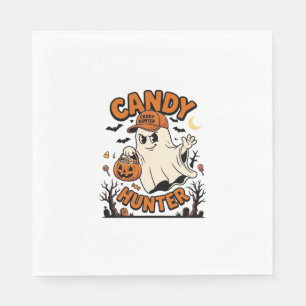 Süßigkeiten-Jäger Halloween-Geist-Kürbis-Eimer_1 Serviette