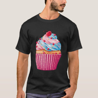 Süßigkeiten K Cupcake Streusel Muster Dessert Esse T-Shirt
