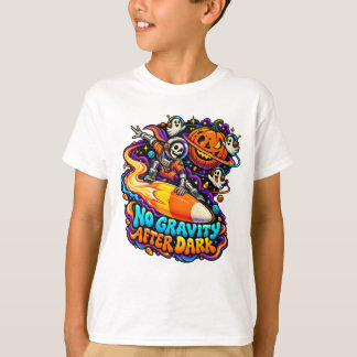 Süßigkeiten-Komet-Skelett-Weltraum-Halloween T-Shirt